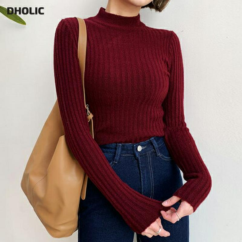 【新作10%OFF】リブスリムニット・全4色・b56212 レディース【tops】【韓国 ファッション トップス ニット ニット