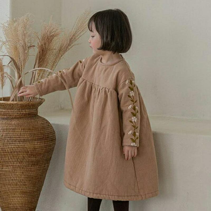 【キッズ20%OFF】フラワー刺繍ワンピース・u08700 キッズ【3~8才】【ops】【ワンピース ロング ロングワンピース 