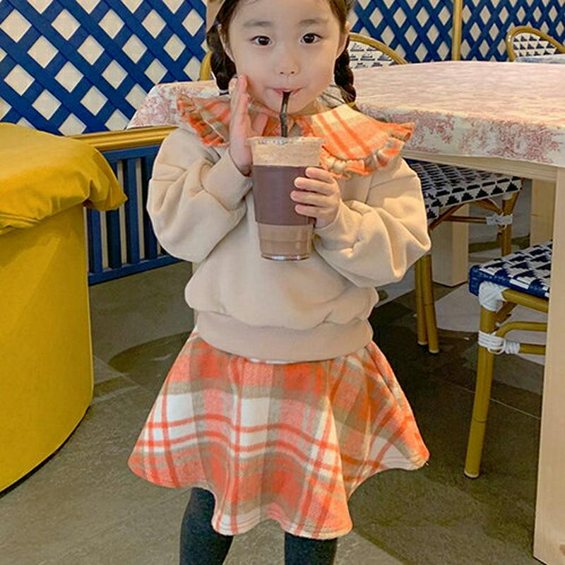 【キッズ20%OFF】チェックワンピース&レギンスSET・u08613 キッズ【3~8才】【set】【セット ワンピース レギン