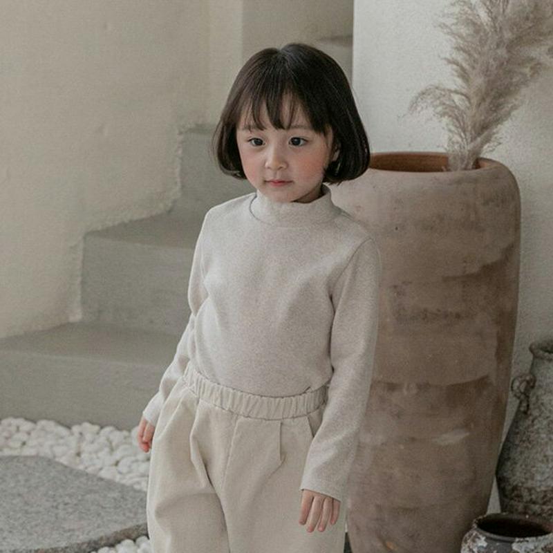 【キッズ20%OFF】シンプルハイネック長袖Tシャツ・u08697 キッズ【3~8才】【tops】【トップス Tシャツ 長袖 単