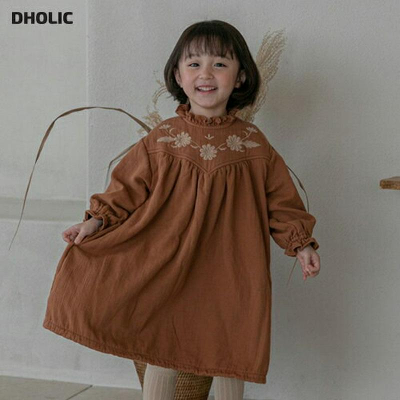 【キッズ20%OFF】ビビアン刺繍ワンピース・u08690 キッズ【3~8才】【ops】【ワンピース ミディ丈 ミディワンピース