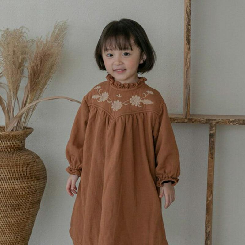 【キッズ20%OFF】ビビアン刺繍ワンピース・u08690 キッズ【3~8才】【ops】【ワンピース ミディ丈 ミディワンピース