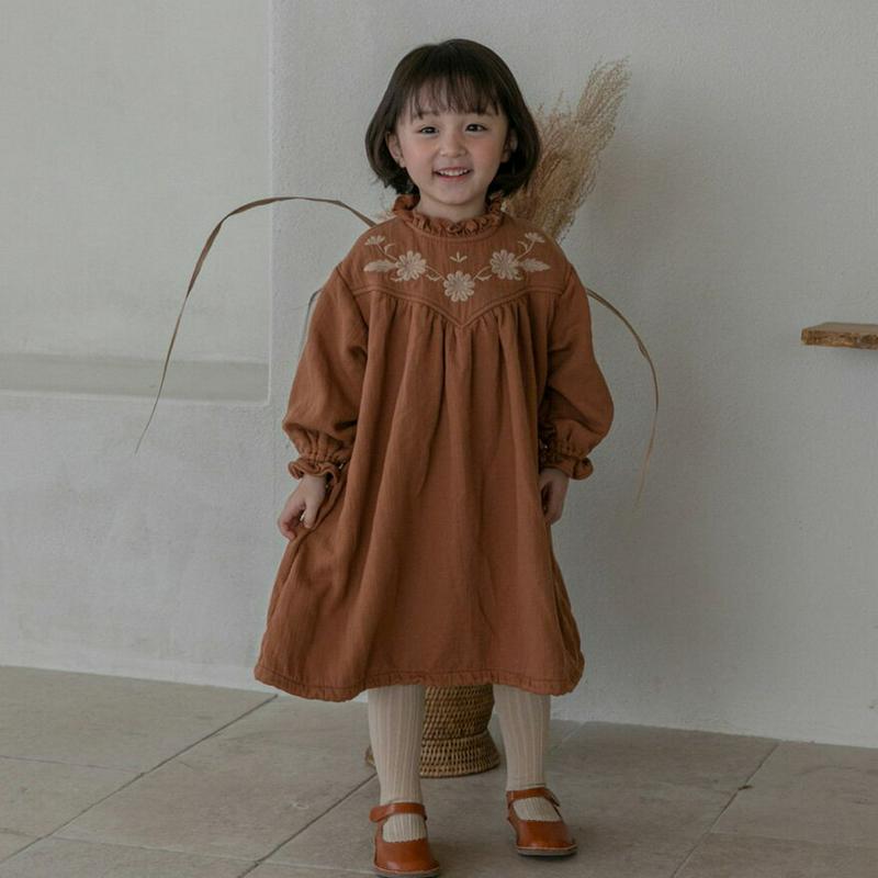 【キッズ20%OFF】ビビアン刺繍ワンピース・u08690 キッズ【3~8才】【ops】【ワンピース ミディ丈 ミディワンピース