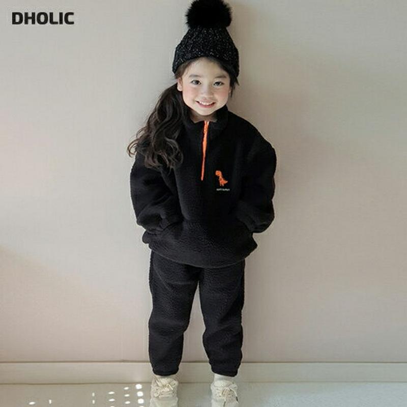 【キッズ20%OFF】ダイナソーボアスウェット上下SET・u08671 キッズ【3~8才】【set】【セットアップ setup 