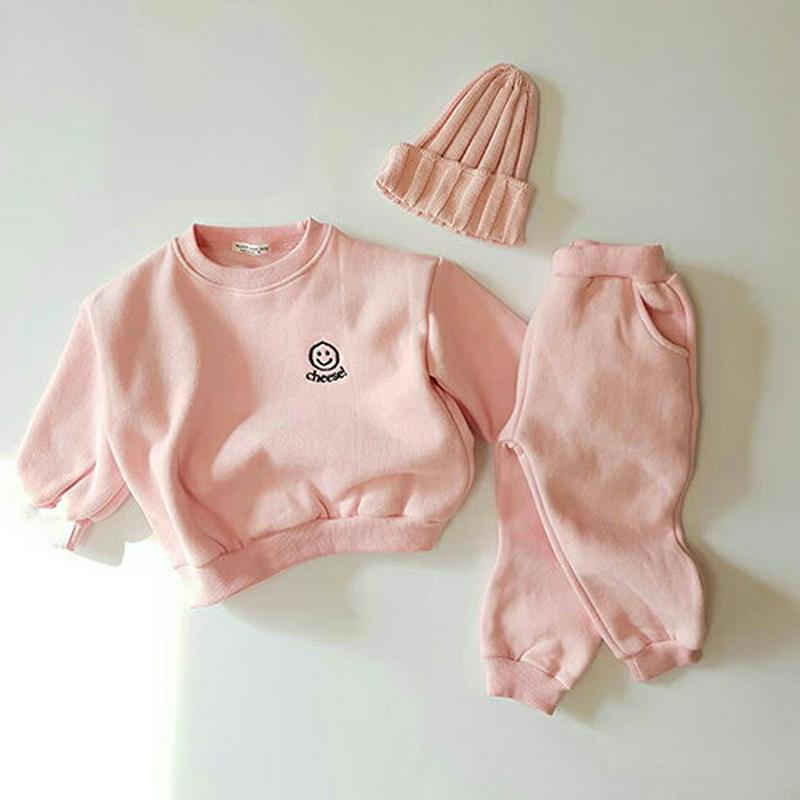 【キッズ20%OFF】裏起毛スマイル刺繍スウェット上下SET(junior)・u08362 キッズ【9~17才】【set】【セッ