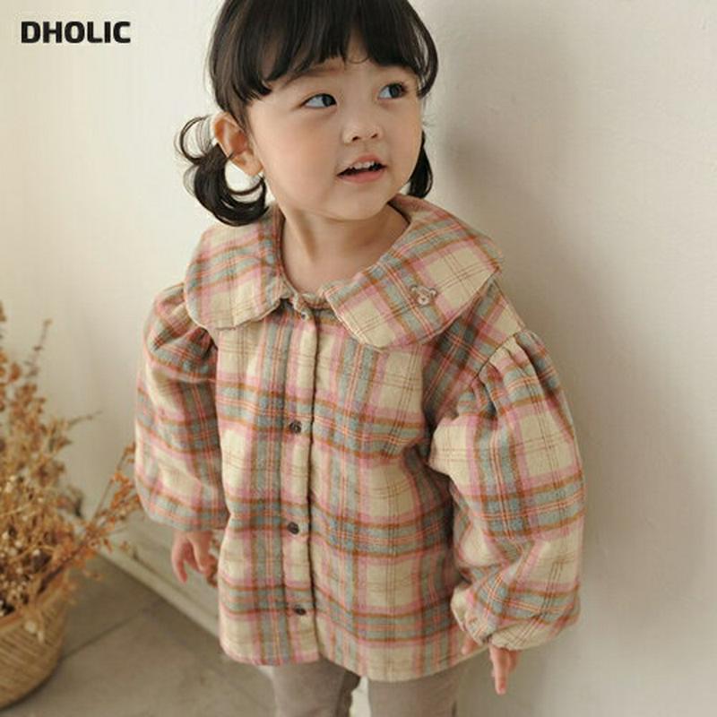 【キッズ20%OFF】裏起毛チェックカラーブラウス・u08554 キッズ【3~8才】【bl】【トップス ブラウス 長袖 チェック