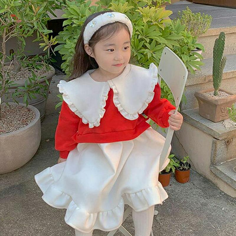 【キッズ20%OFF】ビッグカラーワンピース・u08610 キッズ【3~8才】【ops】【ワンピース ロング ロングワンピース 