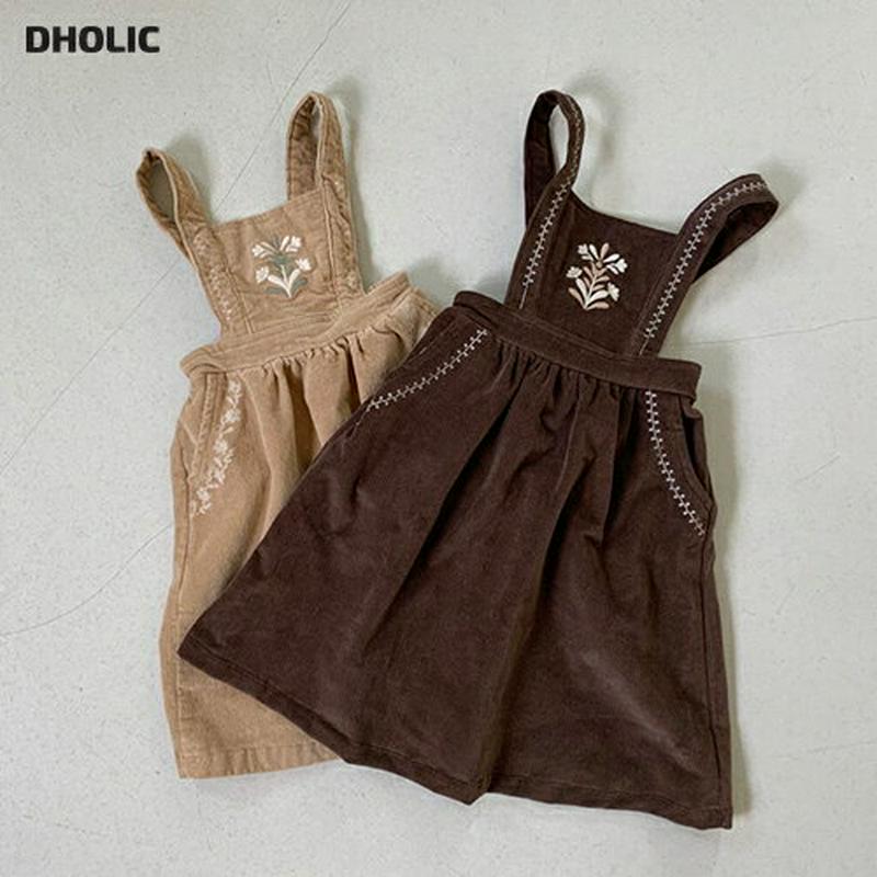 【キッズ20%OFF】刺繍サロペワンピース・u08684 キッズ【3~8才】【ops】【サロペット サロペットワンピース ワンピ