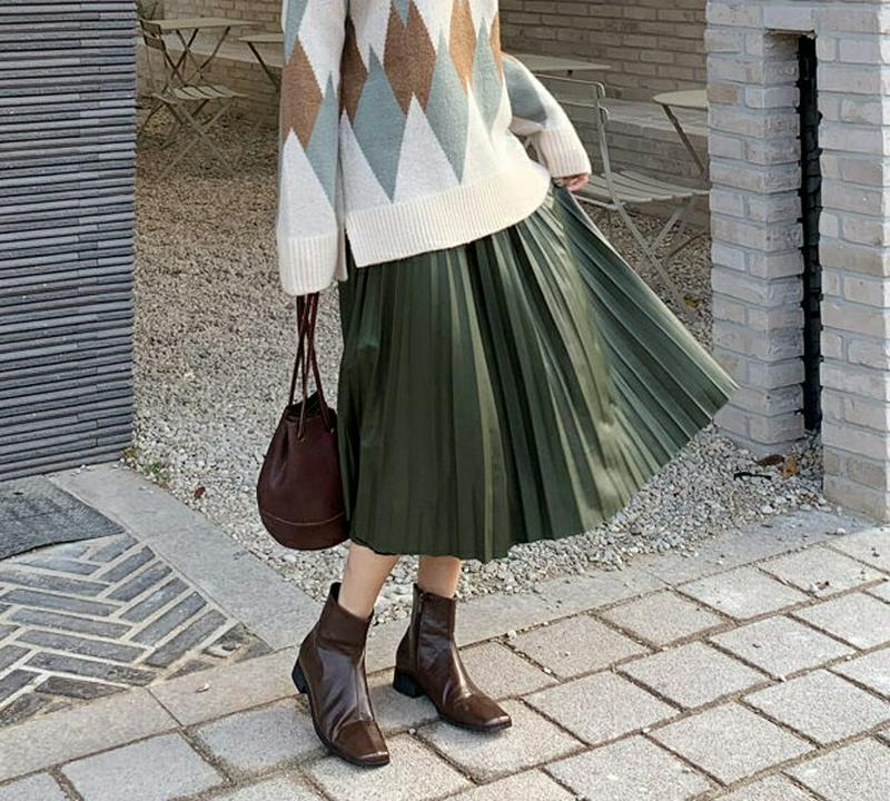 【只今10%OFF】レザー調プリーツスカート・全2色・b65114 レディース【sk】【スカート ロング ロングスカート プリー