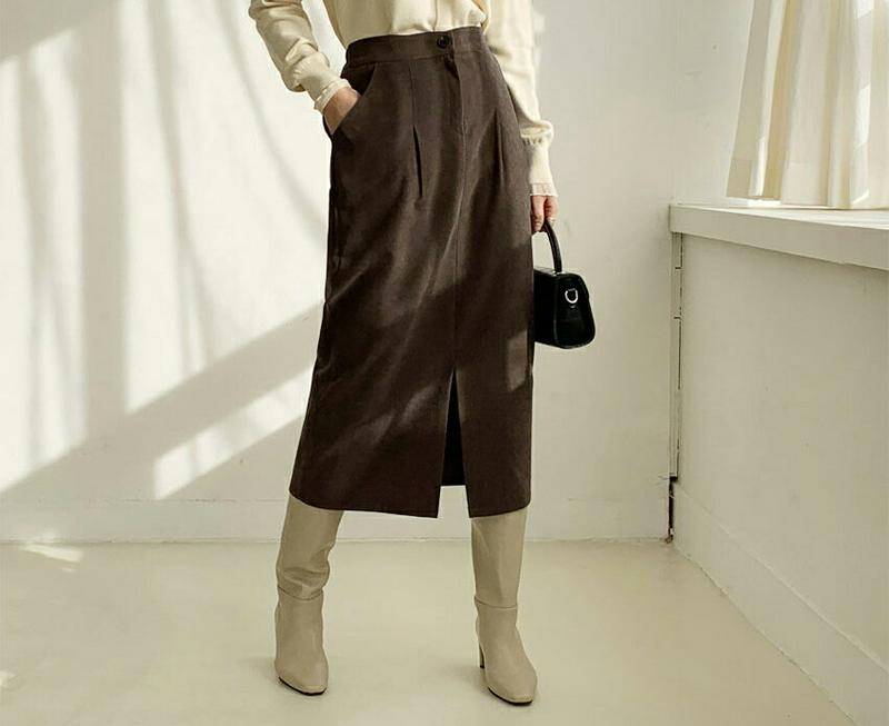 【只今10%OFF】スエード調ペンシルスカート・全3色・b65111 レディース【sk】【スカート ミディ丈 ミディスカート ペ