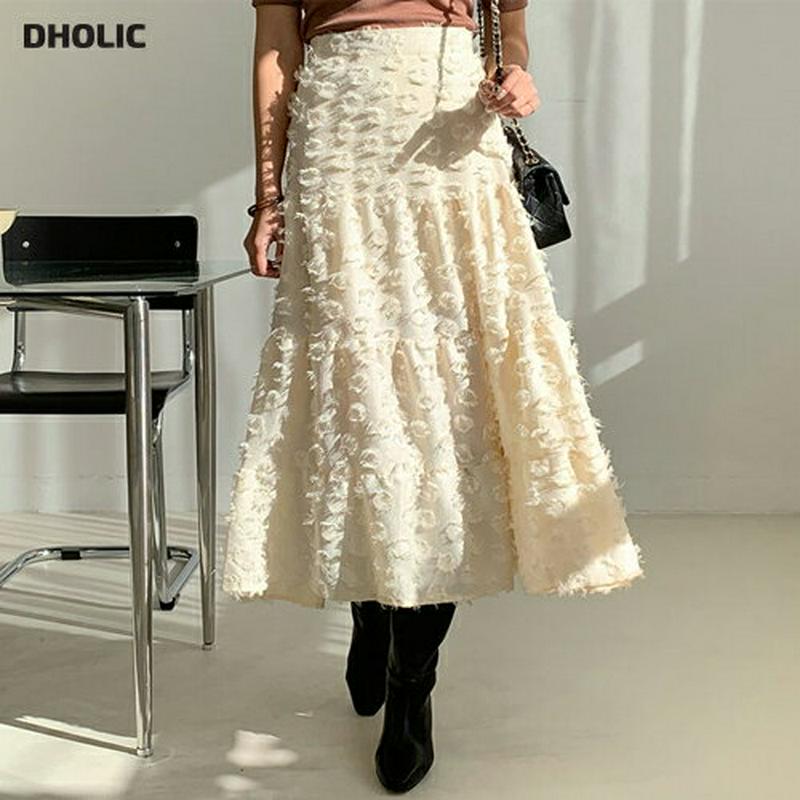 フェザーティアードスカート・全2色・b65112 レディース【sk】【スカート ロング ロングスカート フェザー ティアード ウ