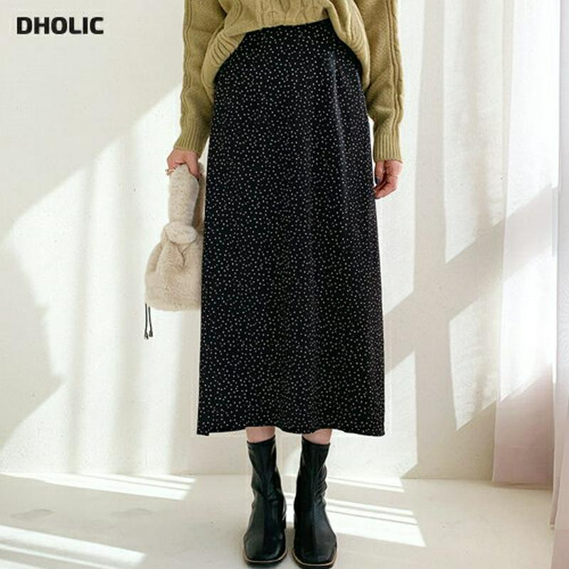 ドットフレアスカート・全3色・b64472 レディース【sk】【韓国 ファッション ボトムス スカート ロング丈 ロングスカート