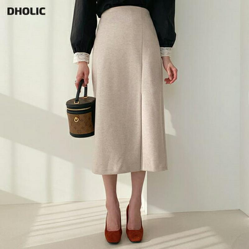 Hラインスリットスカート・全3色・b64477 レディース【sk】【韓国 ファッション ボトムス スカート ロング丈 ロングスカ