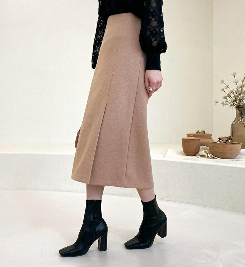 Hラインスリットスカート・全3色・b64477 レディース【sk】【韓国 ファッション ボトムス スカート ロング丈 ロングスカ