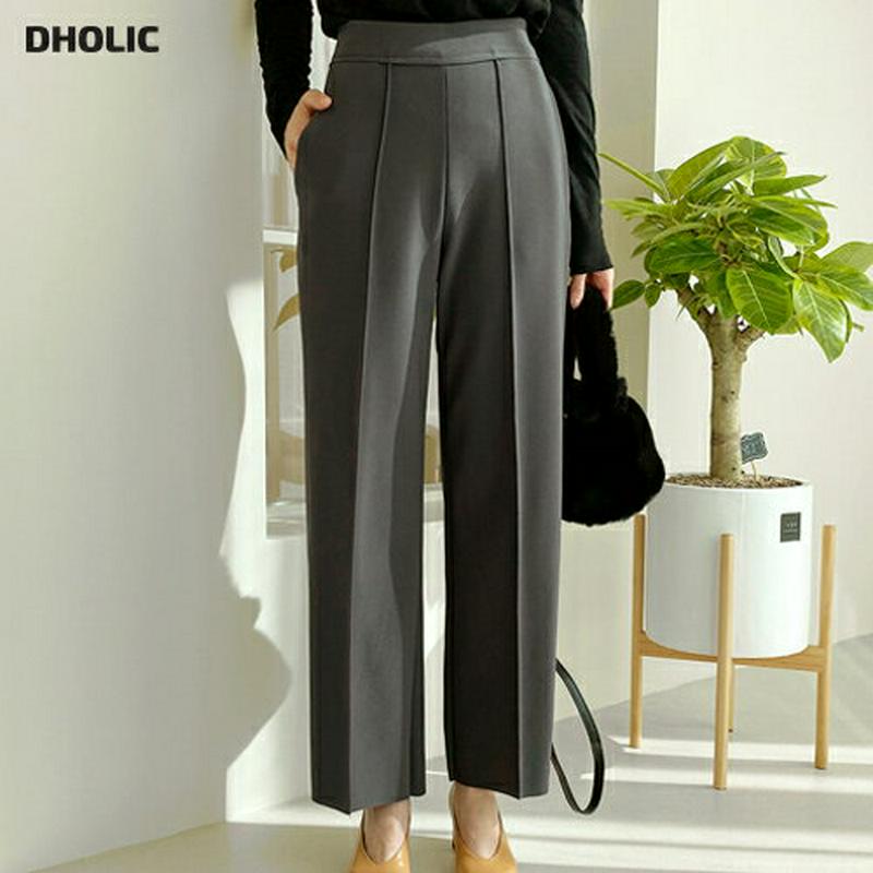 裏起毛センタープレスパンツ・全4色・b64474 レディース【pt】【韓国 ファッション ボトムス ズボン パンツ ロング丈 ロ