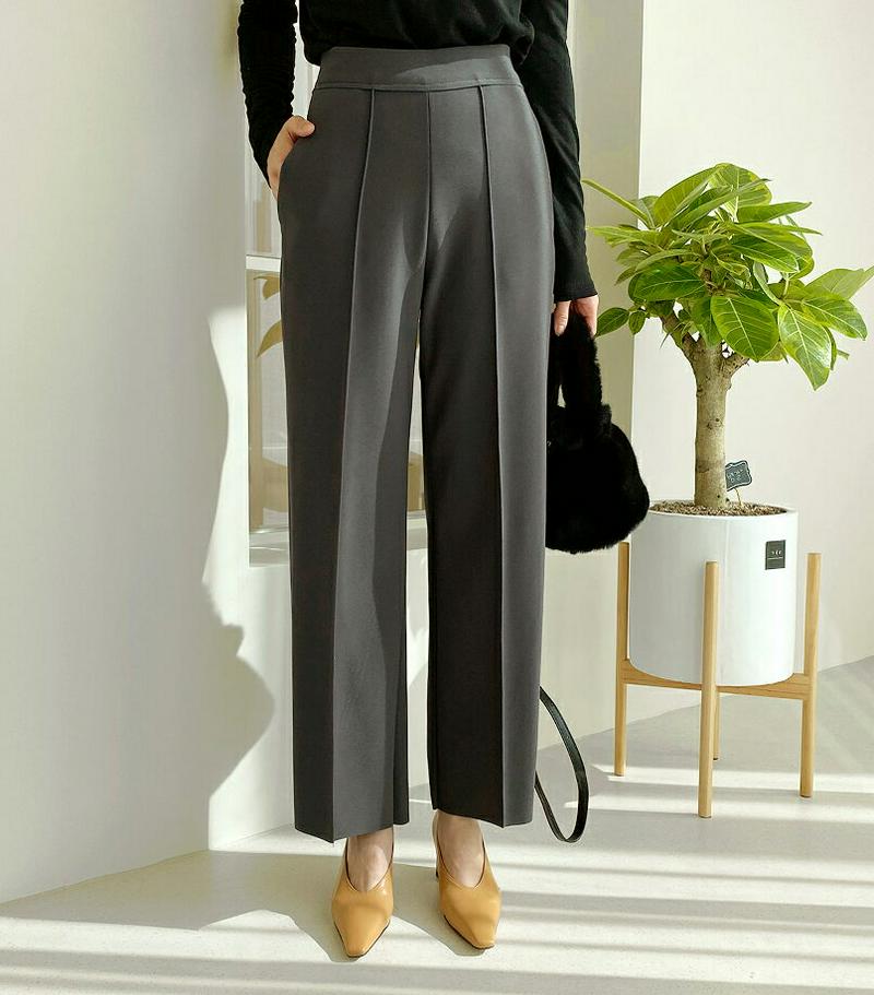 裏起毛センタープレスパンツ・全4色・b64474 レディース【pt】【韓国 ファッション ボトムス ズボン パンツ ロング丈 ロ