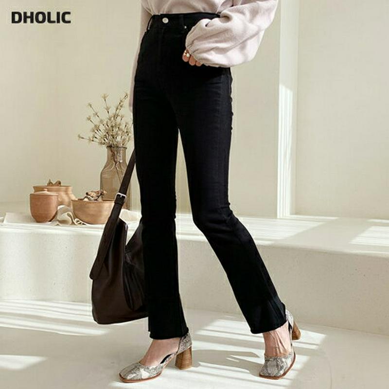 裏起毛カットオフブーツカットパンツ・全2色・t64469 レディース【pt】【韓国 ファッション ボトムス ズボン パンツ ロン