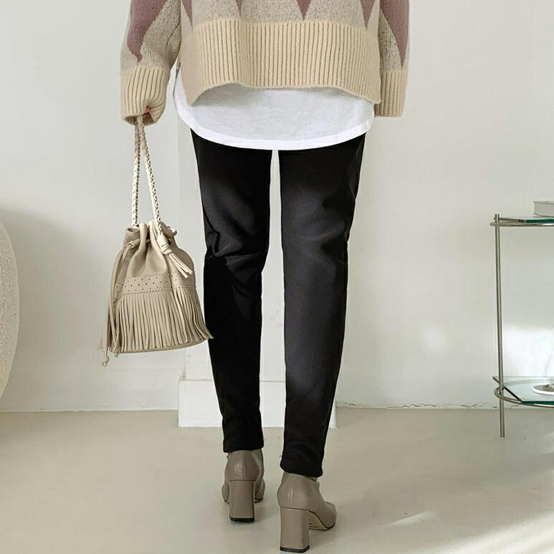 裏起毛スリムレギンス・全2色・b65108 レディース【pt】【レギンス パンツ ズボン ロングパンツ 長ズボン スリム 起毛 単色 無地 シンプル カジュアル 大人 冬 韓国 ファッション】【ハイホリHIHOLLI】