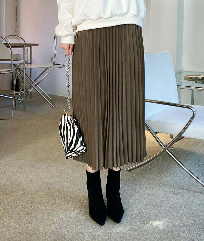 【新作10%OFF】プリーツスカート・全3色・b61741 レディース【sk】【韓国 ファッション ボトムス スカート ロング丈