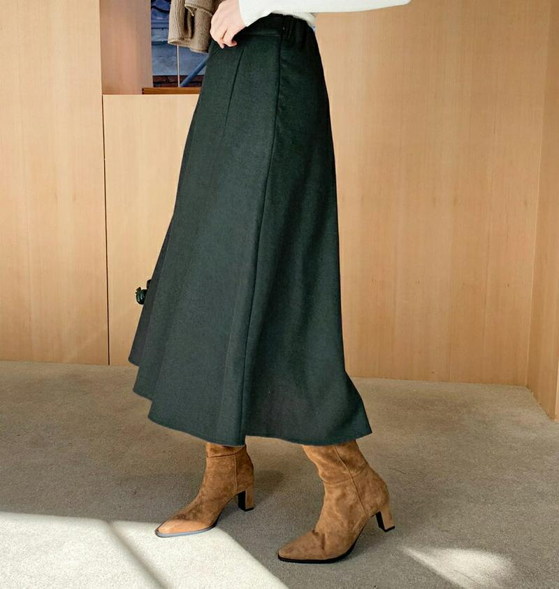 【新作10%OFF】起毛ウエストゴムフレアスカート・全3色・b61765 レディース【sk】【韓国 ファッション ボトムス スカ