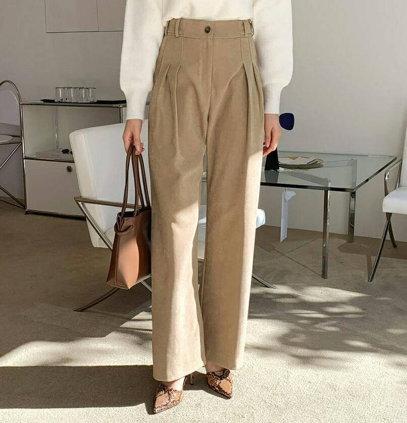 【新作10%OFF】サイドボタンタックパンツ・全2色・t61774 レディース【pt】【韓国 ファッション ボトムス ズボン パ