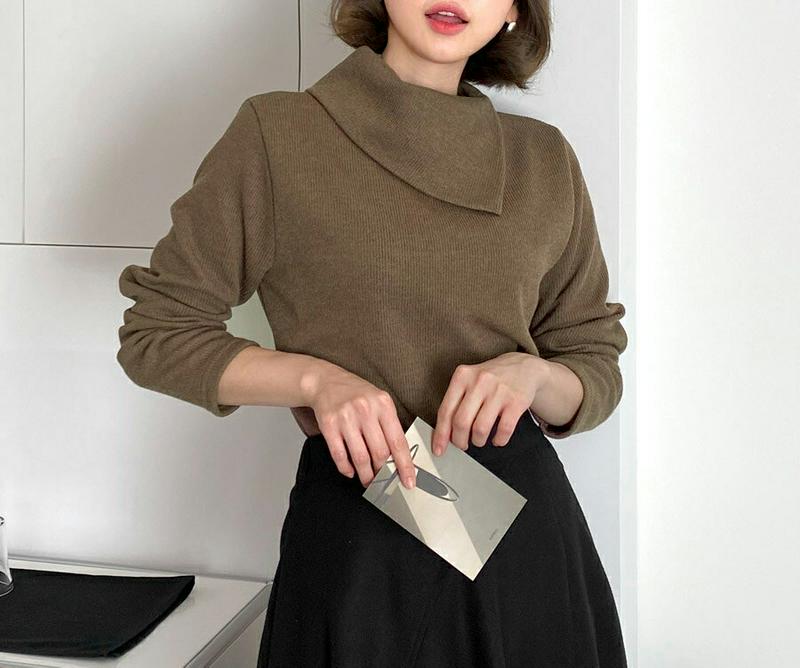 【新作10%OFF】スリットタートルネックニット・全4色・b61763 レディース【tops】【韓国 ファッション トップス ニ