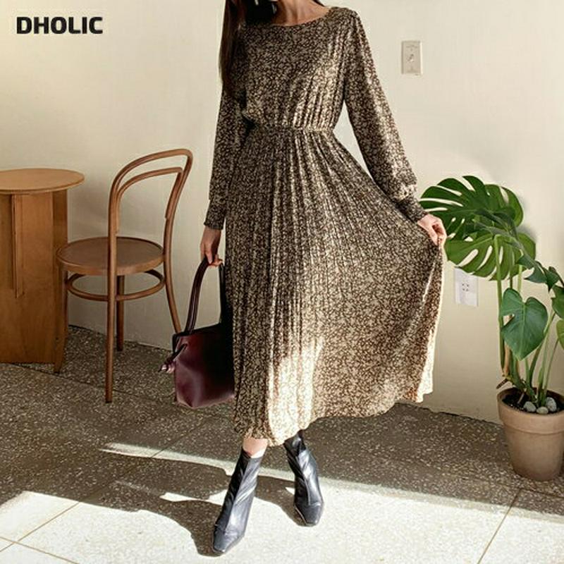 【新作10%OFF】ストラップ付花柄プリーツワンピース・全3色・61780 レディース【ops】【韓国 ファッション ワンピース