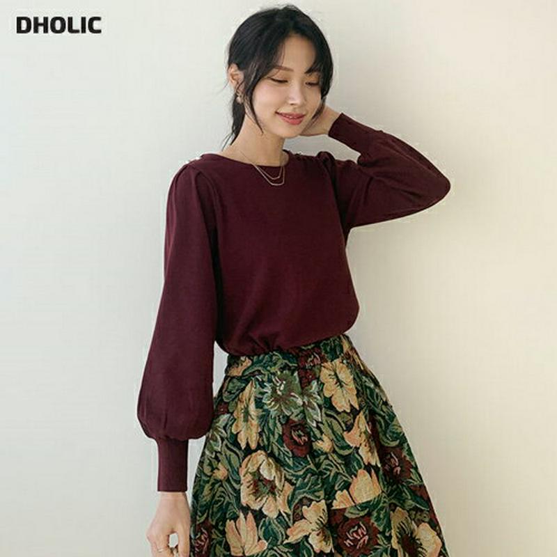 【新作10%OFF】シルバーボタンニット・全4色・b65038 レディース【tops】【韓国 ファッション トップス ニット ニ
