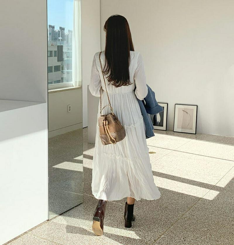 【新作10%OFF】プリーツティアードワンピース・全2色・b65054 レディース【ops】【韓国 ファッション ワンピース ロ