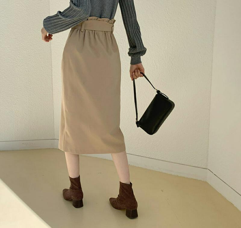 【新作10%OFF】裏起毛ボタンHラインスカート・全2色・t65061 レディース【sk】【韓国 ファッション ボトムス スカー