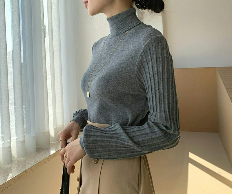 【新作10%OFF】プリーツスリーブニット・全4色・b65037 レディース【tops】【韓国 ファッション トップス ニット 