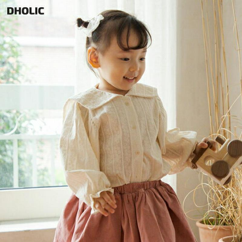 セーラーカラーテクスチャーブラウス・p008594 キッズ【3~8才】【bl】【トップス ブラウス セーラーカラー 可愛い かわいい 長袖 ガーリー 女の子 春 秋 韓国 韓国子供服 子供 こども 子供服 こども服】【KIDS】