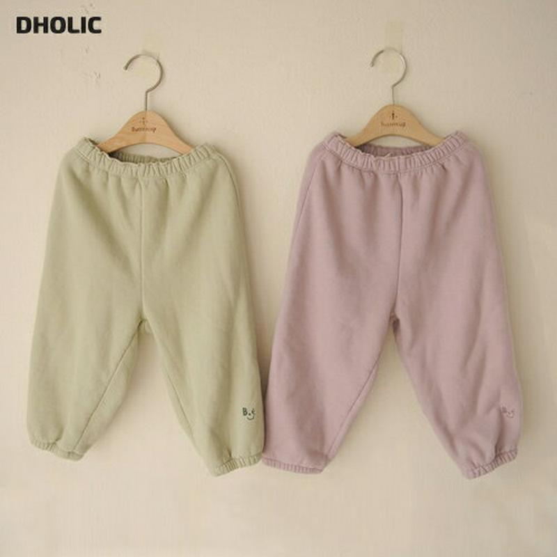 【キッズ20%OFF】裏起毛ワンポイントパンツ・u08549 キッズ【3~8才】【pt】【パンツ ズボン ロングパンツ 長ズボン