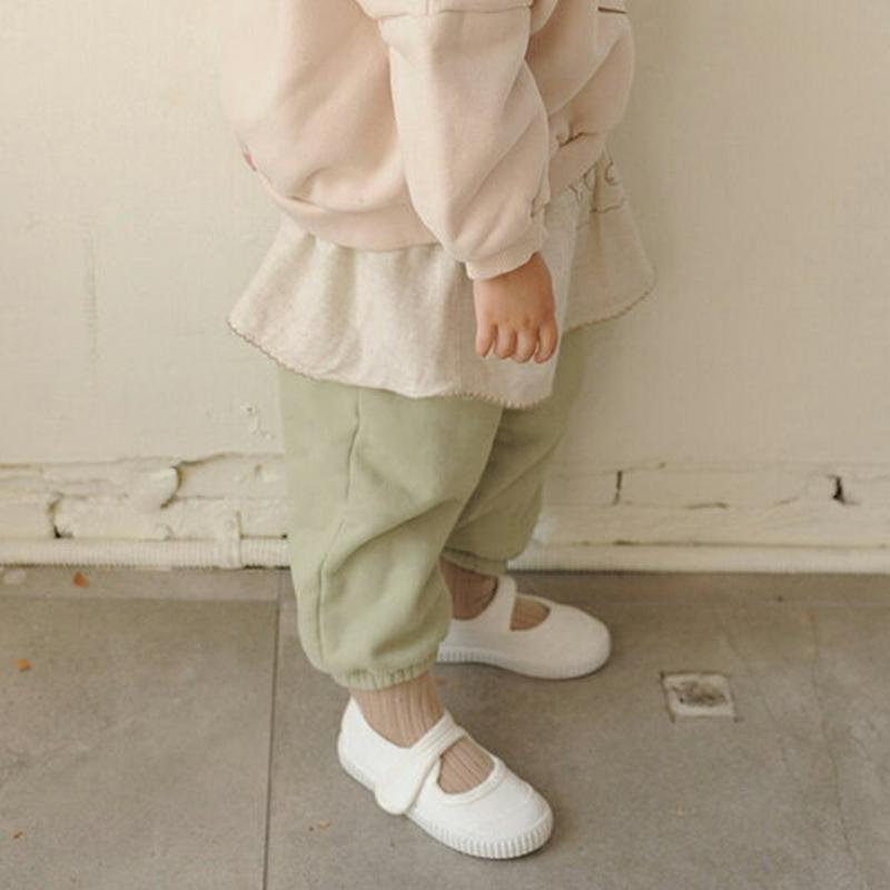 【キッズ20%OFF】裏起毛ワンポイントパンツ・u08549 キッズ【3~8才】【pt】【パンツ ズボン ロングパンツ 長ズボン