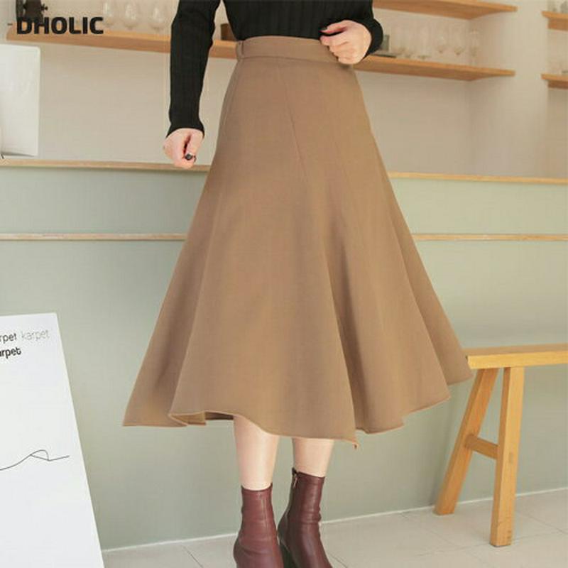 フレアスカート・全2色・b65030 レディース【sk】【韓国 ファッション ボトムス スカート ロング丈 ロングスカート フレ