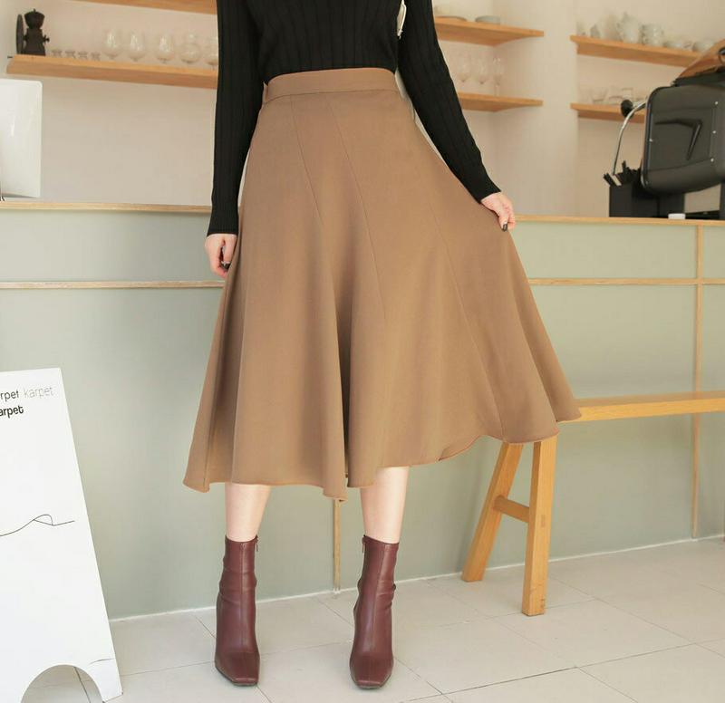 フレアスカート・全2色・b65030 レディース【sk】【韓国 ファッション ボトムス スカート ロング丈 ロングスカート フレ