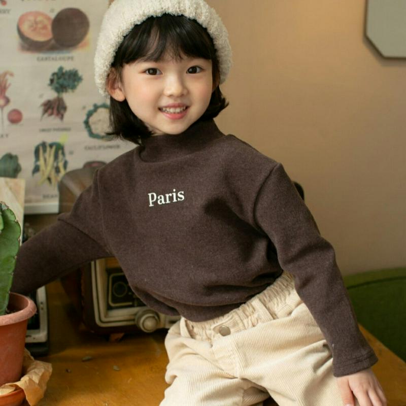 【キッズ20%OFF】ピーチ起毛ParisハイネックTシャツ(kids)・u08560 キッズ【3~8才】【tops】【トップス