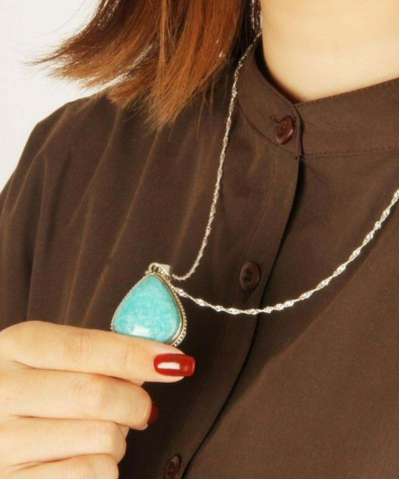 【厳選のフランス買付】アマゾナイトネックレス