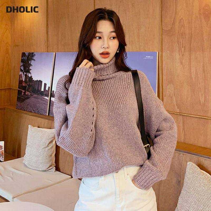 【只今10%OFF】タートルネックニット・全5色・t61804 レディース【tops】【韓国 ファッション トップス ニット ニットトップス ロングスリーブ 長袖 タートルネック パンチング ルーズ シンプル カジュアル ゆったり ラフ 秋 冬】