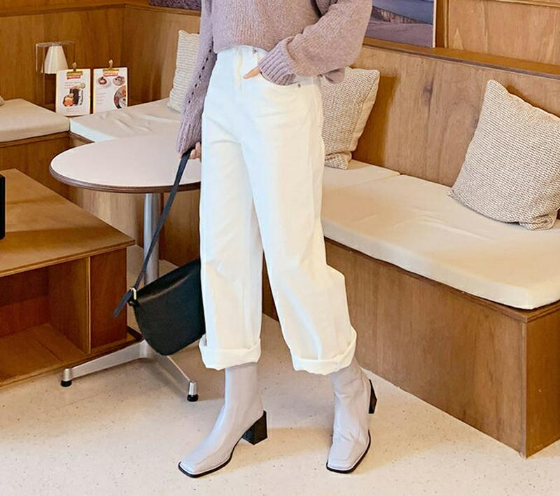 【新作10%OFF】裏起毛ワイドパンツ・全1色・t61823 レディース【pt】【韓国 ファッション ボトムス ズボン パンツ ロングパンツ ワイドパンツ ハイウエスト ストレート 裏起毛 カットオフ 綿 コットン シンプル カジュアル 単色 無地 上品 秋 冬】