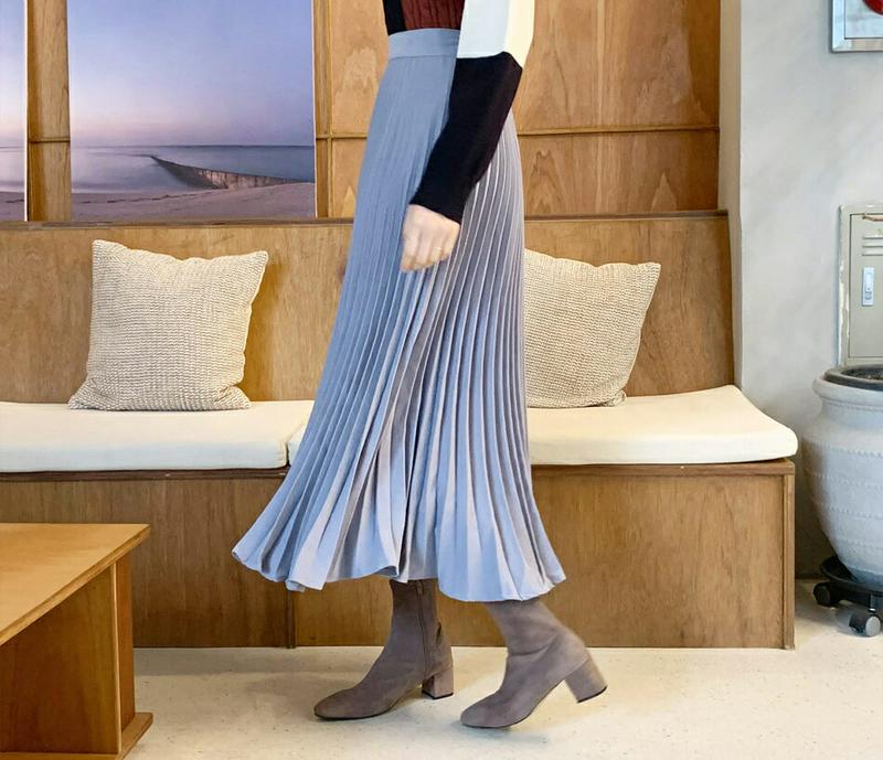 【新作10%OFF】プリーツフレアスカート・全4色・t61819 レディース【sk】【韓国 ファッション ボトムス スカート ロング丈 ロングスカート プリーツ プリーツスカート フレア バックゴム 揺れ感 シンプル 大人 上品 フェミニン 秋 冬】