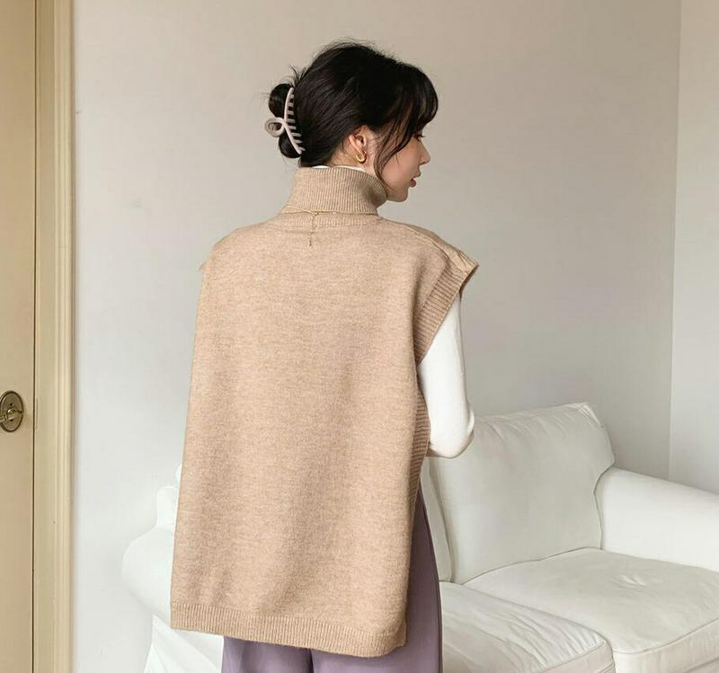 【新作10%OFF】タートルアンバランスニット・全4色・65245 レディース【tops】【韓国 ファッション トップス ニット ニットトップス タートルネック アンバランス丈 サイドオープン シンプル 単色 無地 カジュアル レイヤード ゆったり ラフ 秋 冬】【ハイホリHIHOLLI】