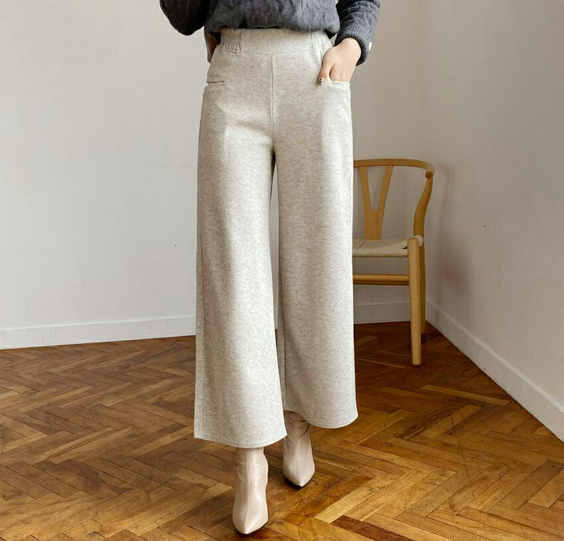 【新作10%OFF】ソフトウエストゴムパンツ・全3色・b65231 レディース【pt】【韓国 ファッション ボトムス ズボン パンツ ロングパンツ ワイドパンツ ストレート シンプル 単色 無地 カジュアル バックゴム 楽ちん ソフト ラフ 秋 冬】【ハイホリHIHOLLI】