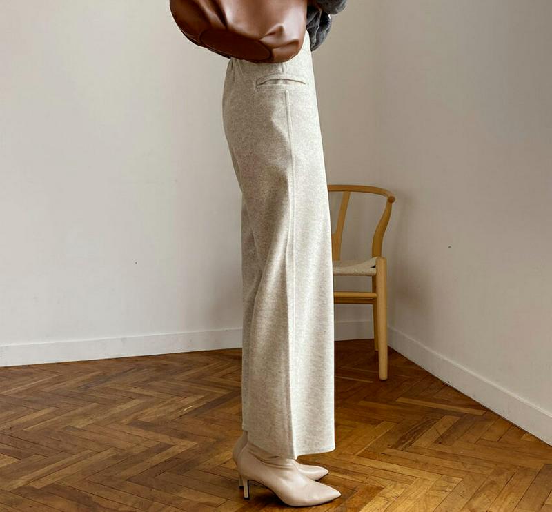 【新作10%OFF】ソフトウエストゴムパンツ・全3色・b65231 レディース【pt】【韓国 ファッション ボトムス ズボン パンツ ロングパンツ ワイドパンツ ストレート シンプル 単色 無地 カジュアル バックゴム 楽ちん ソフト ラフ 秋 冬】【ハイホリHIHOLLI】