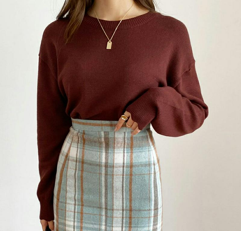 【新作10%OFF】スカラップヘムニット・全4色・b65247 レディース【tops】【韓国 ファッション トップス ニット ニットトップス ロングスリーブ 長袖 ラウンドネック スカラップ アンバランス ウェーブ シンプル カジュアル 単色 無地 大人 秋 冬】【ハイホリHIHOLLI】