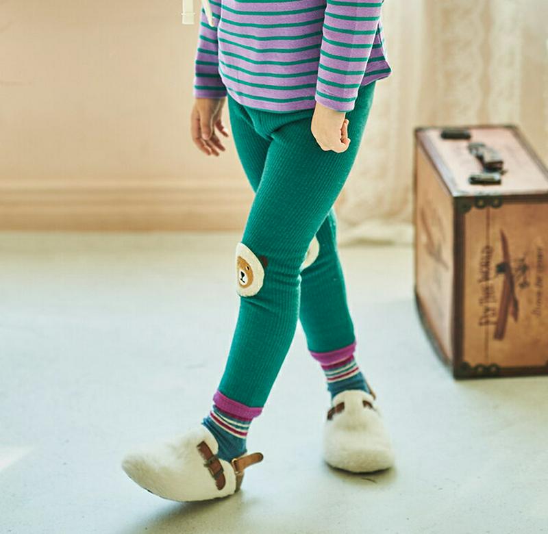 【只今30%OFF】裏起毛くまレギンス(junior)・u08779 キッズ【9~17才】【pt】【レギンス パンツ ズボン ロングパンツ 長ズボン 裏起毛 クマ くま カジュアル 可愛い かわいい　女の子 男の子 冬 韓国 韓国子供服 子供 こども 子供服 こども服】【KIDS】