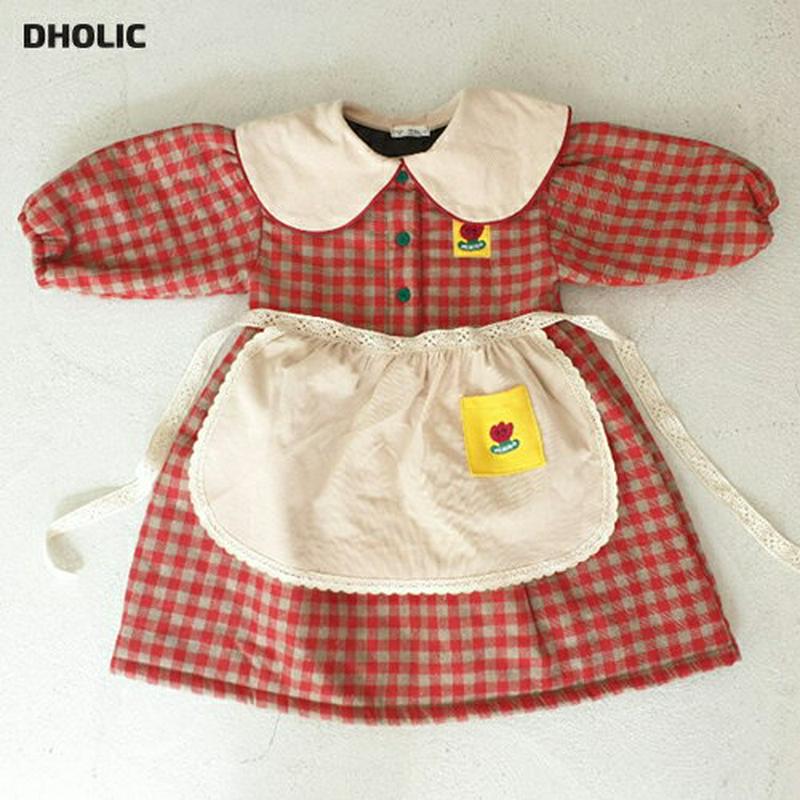 【キッズ20%OFF】ビックカラーワンピース(junior)・u08750 キッズ【9~17才】【ops】【ワンピース ロング ロングワンピース 長袖 チェック柄 ギンガムチェック ビックカラー 襟コンシャス 女の子 秋 冬 韓国 韓国子供服 子供 こども 子供服 こども服】【KIDS】