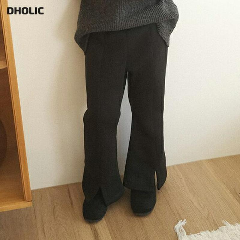【キッズ20%OFF】裏起毛スラックスパンツ(kids)・u08932 キッズ【3~8才】【pt】【スラックス パンツ ズボン ロングパンツ 長ズボン 単色 無地 シンプル 裏起毛 大人 女の子 スリット 冬 韓国 韓国子供服 子供 こども 子供服 こども服】【KIDS】