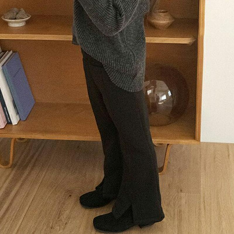 【キッズ20%OFF】裏起毛スラックスパンツ(kids)・u08932 キッズ【3~8才】【pt】【スラックス パンツ ズボン ロングパンツ 長ズボン 単色 無地 シンプル 裏起毛 大人 女の子 スリット 冬 韓国 韓国子供服 子供 こども 子供服 こども服】【KIDS】