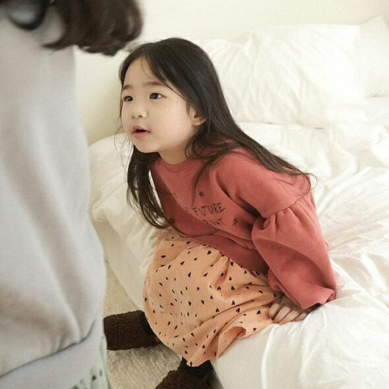 【キッズ20%OFF】起毛レイヤードワンピース(kids)・u08905 キッズ【3~8才】【ops】【ワンピース ロング ロングワンピース 長袖 レイヤード ロゴ 起毛 可愛い かわいい ハート 柄 女の子 秋 冬 韓国 韓国子供服 子供 こども 子供服 こども服】【KIDS】